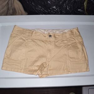 Women's Yellow Corduroy Low Rise Waist Shorts By Universe Size 11